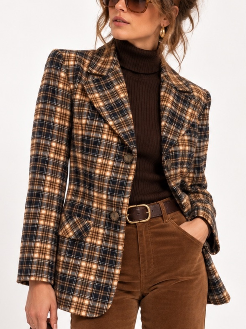 Pendleton Vintage 70s Plaid Wool Blazer Jacket Made in USA Small